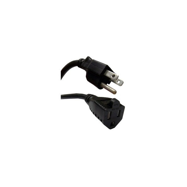 Cable Wholesale SJT Extension Cord, 18 AWG, 1 Outlets, 5-15R, Black, 5-15P, 25 ft 10W1-03225 - main